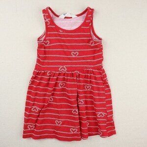 Baby H&M Dress Toddler Size 1 1/2 - 2 YR Red Heart Stripe Sleeveless Tank Tunic